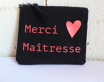 Cadeau Maîtresse Trousse Merci Maîtresse. Corail.