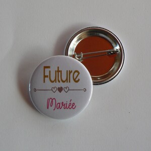 Kit badges EVJF 38mm bruiloft begrafenis leven van jong meisje Rose en goud. afbeelding 2