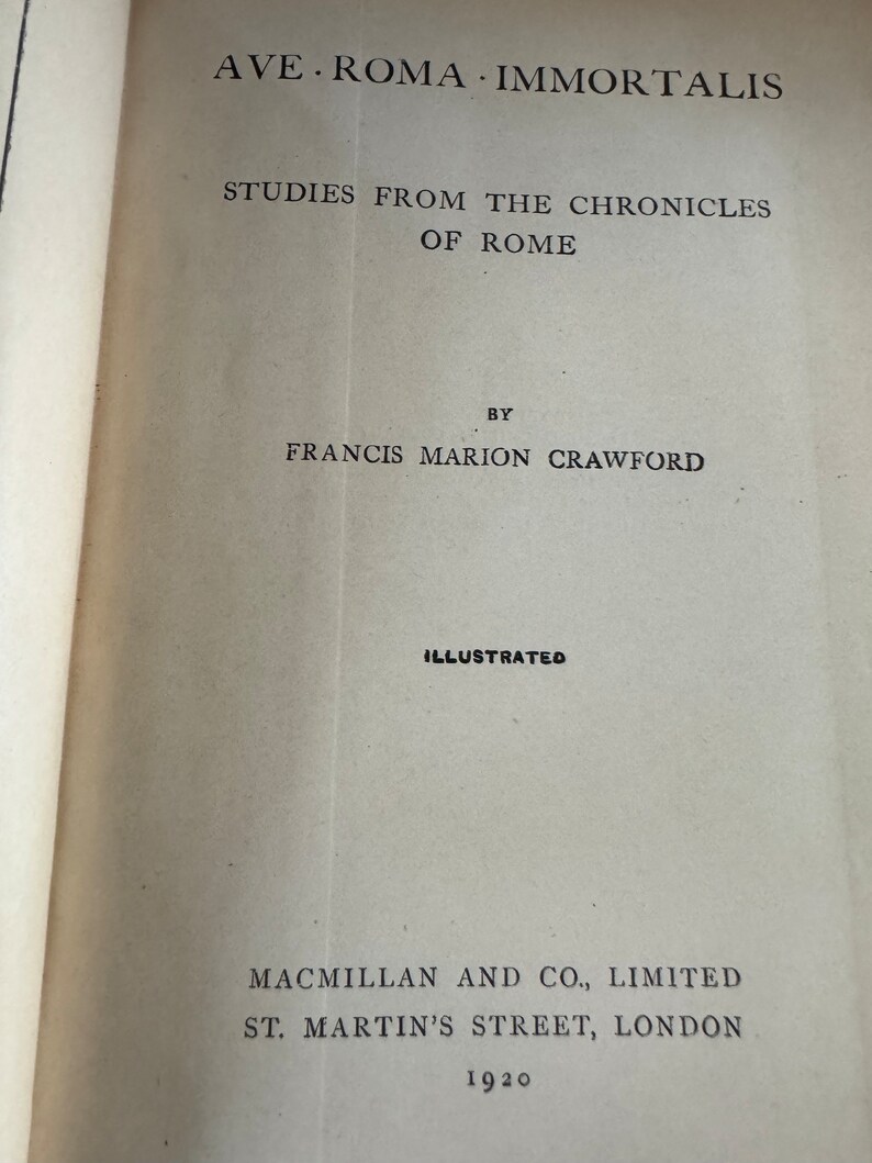 Ave Roma Immortalis, History of Rome, 1898, Francis Marion Crawford, red and gold cover, pull out map, Lusts of Emporers and Popes, noNfic image 5