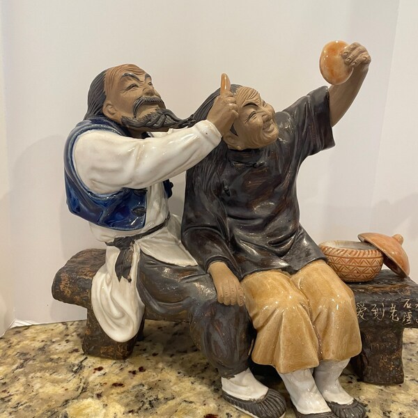 Asian Man and Woman Statue - Etsy
