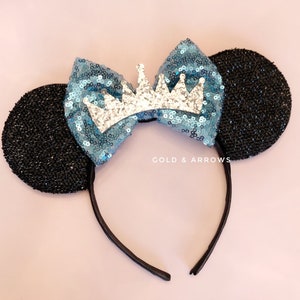 Princess Mickey Ears, Custom Minnie Ears , Sparkly Mickey Ears, Costume Mouse Ears, Sparkle Minnie Ears , Minnie Princess SILVER CROWN