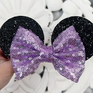 Minnie Ears Bow, Rose Gold Mouse Ears Headband, Minnie Headband, Mouse Ears headband, Mouse Trip, Minnie Party, Sequin Bow, ROSE GOLD