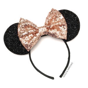 Rose Gold Minnie Mouse Ears, Rose Gold Mickey Mouse Ears , Disney Ears, Disney Rose Gold, Disney Rose Gold Mickey Ears, Disney Vacation Ears image 1