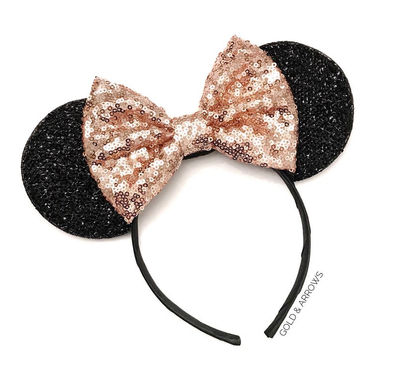 Rose Gold Minnie Mouse Ears, Rose Gold Mickey Mouse Ears , Disney Ears, Disney Rose Gold, Disney Rose Gold Mickey Ears, Disney Vacation Ears image 1