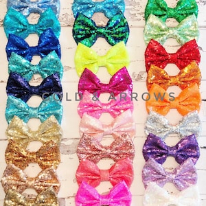 Large Sequin Bow  - Sequin bows - Sequin bow - - Infant Bows - Baby Headbands - Girl Baby Shower Gift