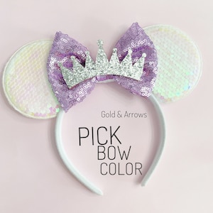 Princess Mickey Ears, Custom Minnie Ears , Sparkly Mickey Ears, Costume Mouse Ears, Sparkle Minnie Ears , Minnie Princess  CROWN