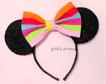 Rainbow Minnie Ears -  Mickey Ears - Minnie Rainbow  Mickey Ears - Sparkly Mickey Ears Headband -  Sparkle Mouse Ears