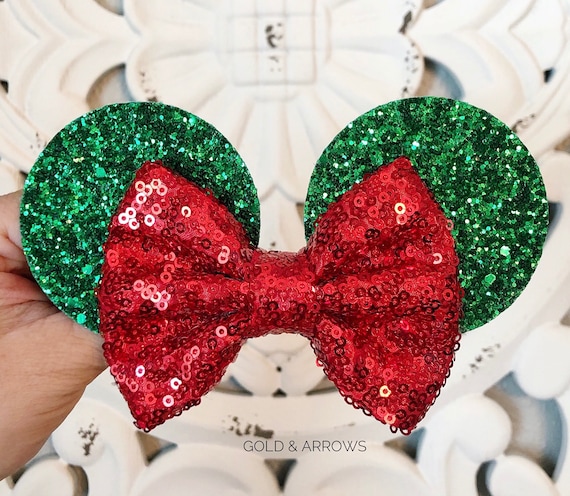 Red Mouse Ears Headband, Christmas Minnie Headband, Mouse  display picture 2