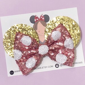 Minnie Ears Bow, Mouse Ears Headband, Minnie Headband, Mouse Ears headband, Mouse Trip, Minnie Party, Sequin Bow, POLKA DOT