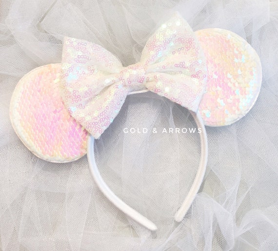 Bridal Minnie Ears, Bride Minnie Ears,white Disney Bride 