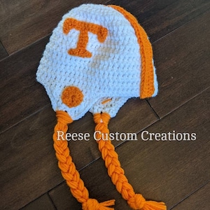 Crochet University of Tennessee hat Volunteers Helmet Hat Vols hat inspired- 5-7 day lead time