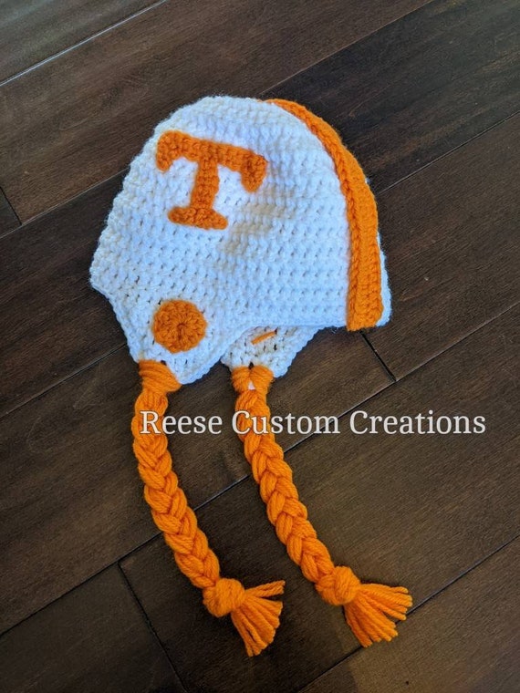 Crochet University of Tennessee Hat Volunteers Helmet Hat Vols Hat