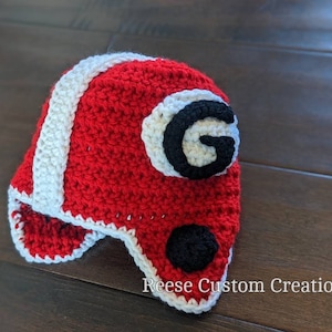 Crochet Georgia Bulldogs hat, Georgia football hat inspired- 2 week lead time