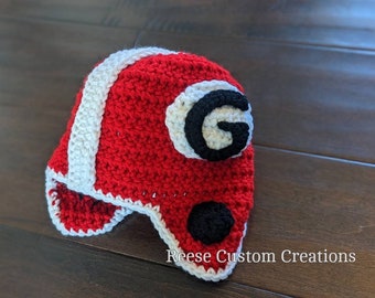 Crochet Georgia Bulldogs hat, Georgia football hat inspired- 2 week lead time