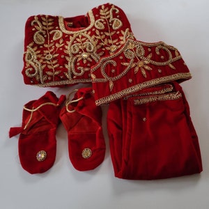 Nepali Pasni / Weaning Ceremony / Janko Blessing Ceremonial Hand Embroided Costume - 4 Pieces