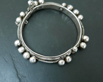 Old Berber Bracelet, Rare Moroccan Mauritanian Hinged Bracelet, High Grade Silver, Vintage Tribal Jewelry