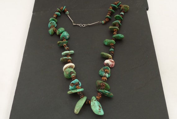 Native American Rare Vintage Santo Domingo Coral & Turquoise Necklace Native American Rare Vintage Santo Domingo Coral & Turquoise Necklace