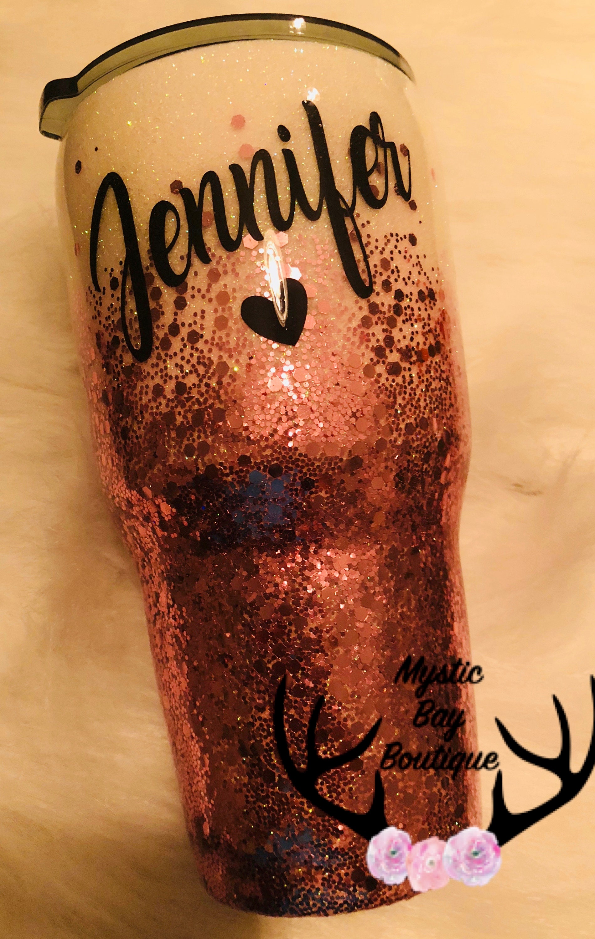 Custom Rainbow Glitter Tumbler Purple Pink and Orange Etsy