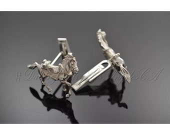 Horse Cufflinks Sterling Silver .925