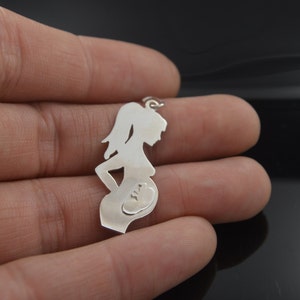 Pregnant Woman Ex-voto Miracle Gratitude pendant Mexican Milagro hand made on sterling silver .925 image 4