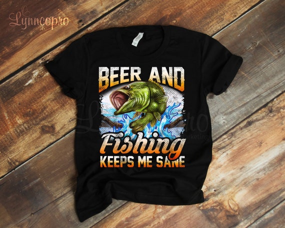 Beer and Fishing T-shirt for Men, Fishing and Beer Keeps Me Sane