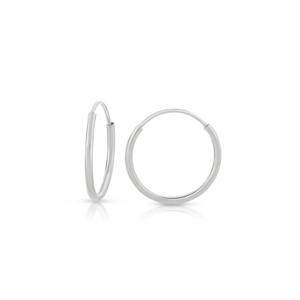 14k SOLID Gold Hoop Earrings White Gold Tiny White Gold Hoop Etsy