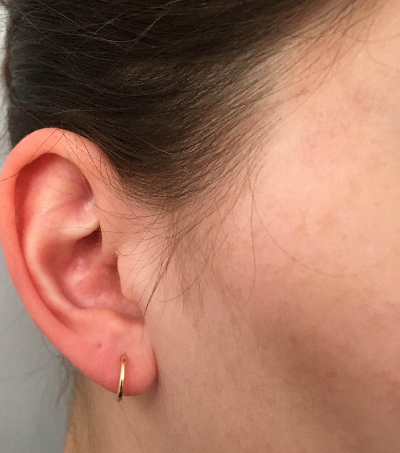 14k SOLID Gold Hoop Earrings Yellow Gold Tiny Hoop Earrings Etsy