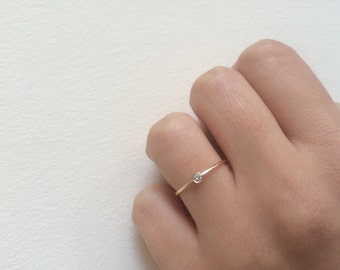 Dainty Engagement Ring, .05 CT, SOLID 14k gold, Dainty Diamond Ring, Thin Diamond Ring, Stacking Ring, Engagement Ring, Wedding Ring