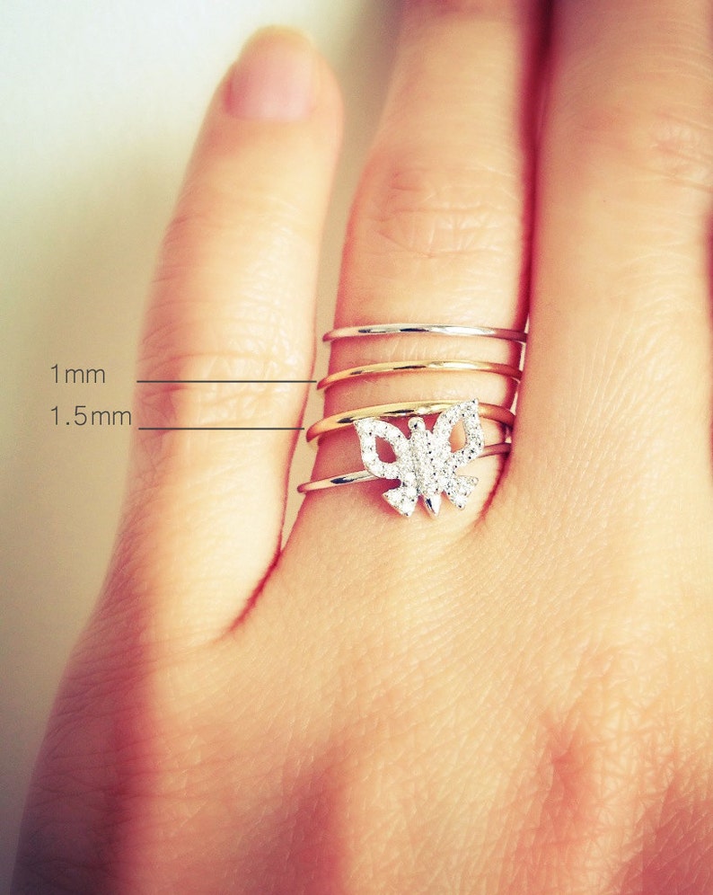 Wire Ring 1mm Band 14K SOLID gold Wedding Ring Minimal Jewelry Thin Wedding Band Dainty 1mm ring Minimalist Gift 1mm Rose Gold Band
