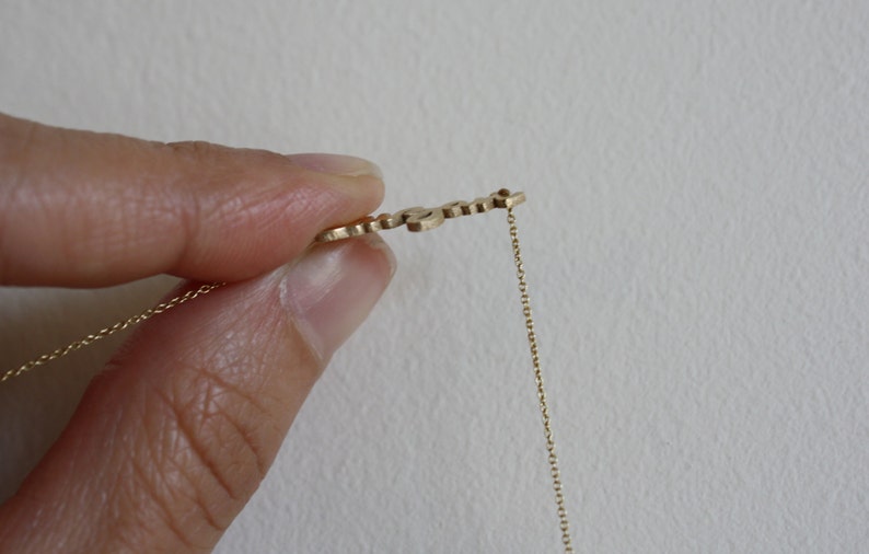 Diamant Namenskette 14k Massiv Gold Kleines Signatur Etsy