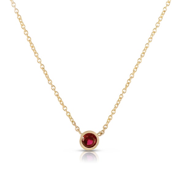 Lexington Mini White Rhodium Solitaire Necklace