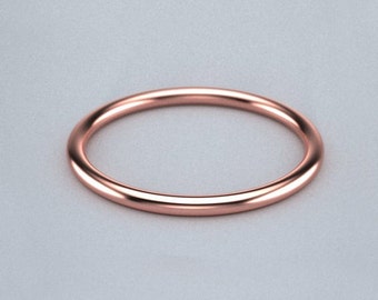1.5mm Wedding Band, SOLID 14K Gold, Thin Wedding Band, Matching Wedding Ring, Womens, Mens Ring, Minimal, Gold Wire, Rose Gold Band, Unisex