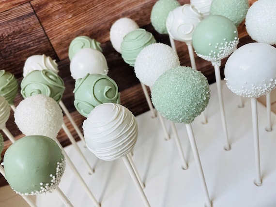 Sage Green & White Cake Pops Il_570xn