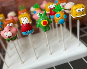 Spongebob Inspired Cake Pops, character cake pops, gifts for kids