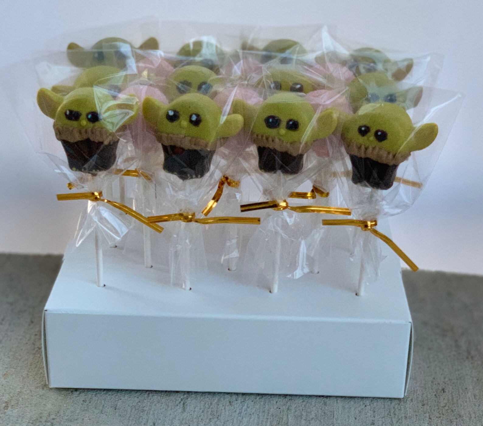 Baby Yoda Themed Cake Pops Etsy