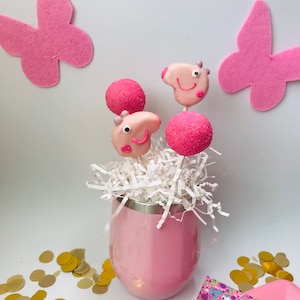 Peppa Pig Themed Cake Pops