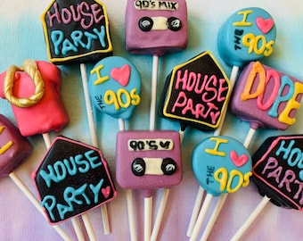 House party Cake Pops, 90's theme cake pops, 90's house party, retro cake pops