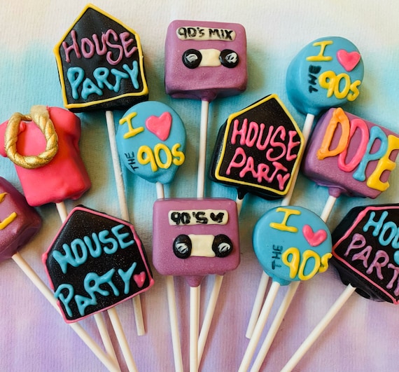 House party Cake Pops, 90's theme cake pops, 90's house party, retro cake pops Il_570xn