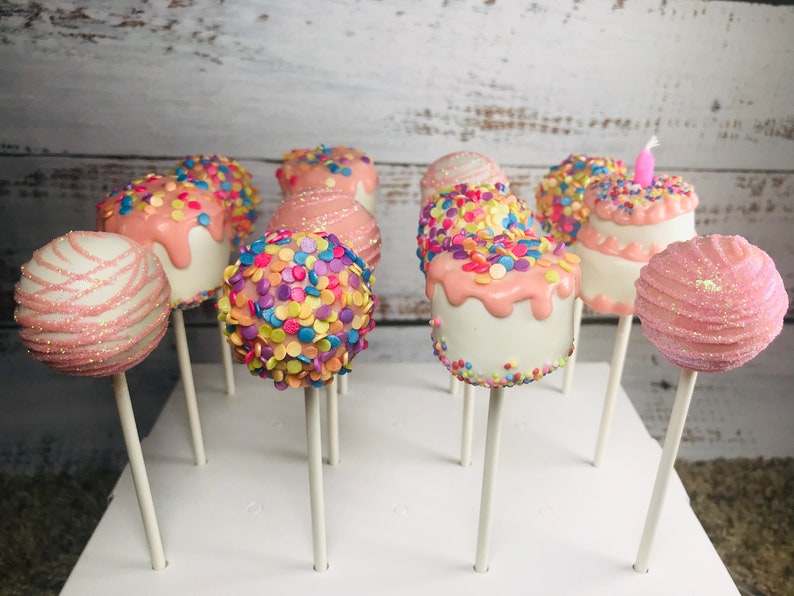 Birthday Cake Cake Pops Etsy