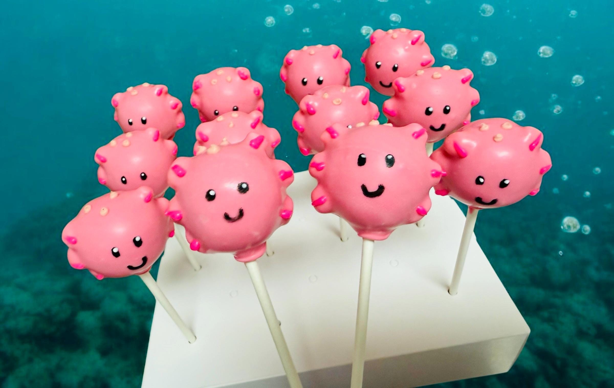 Axolotl  Cake Pops
