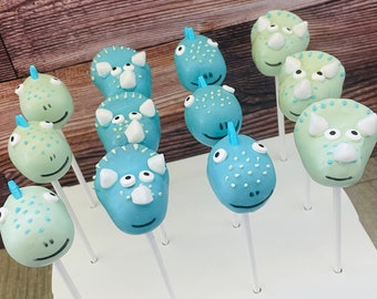 Dinosaur, Triceratops Cake Pops