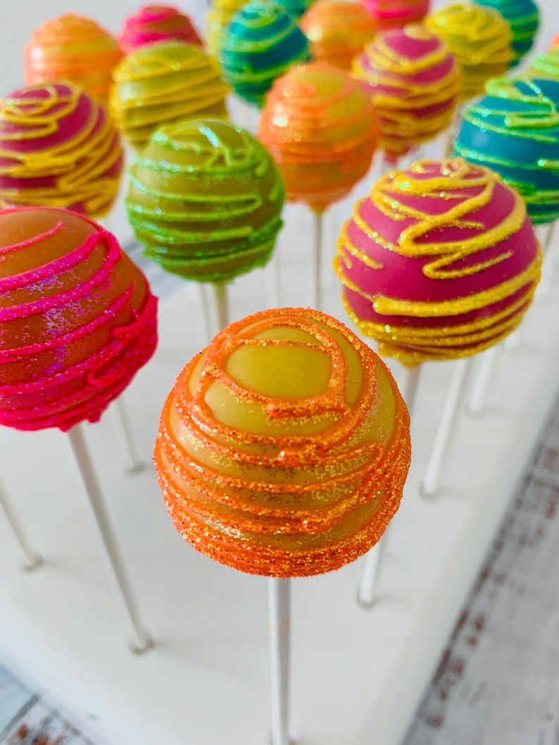 Neon Sparkle Cake Pops Etsy