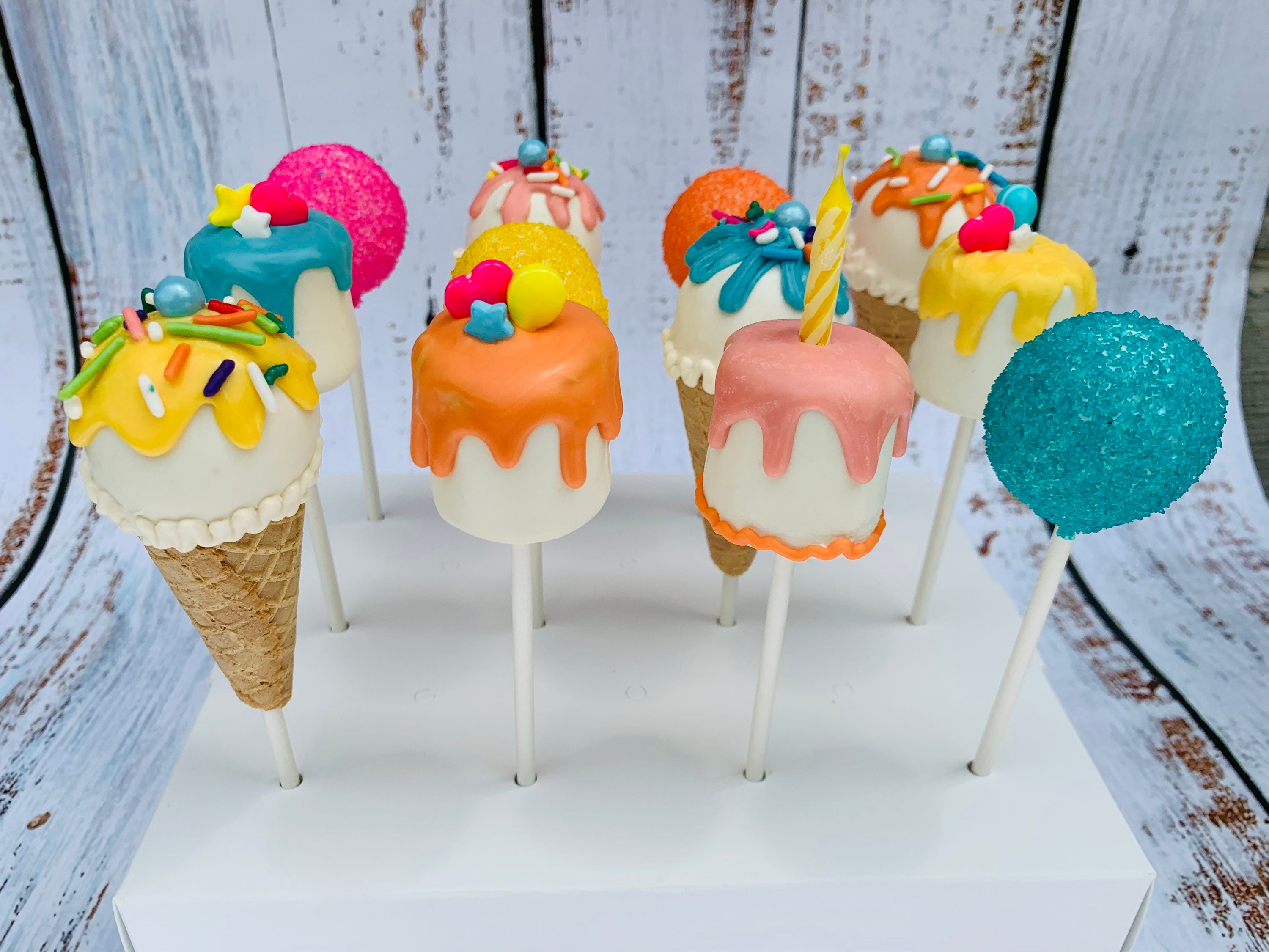 Rainbow Ice Cream Cone Cake