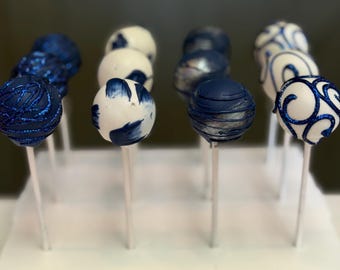 Silver and Denim Blue Cake Pops