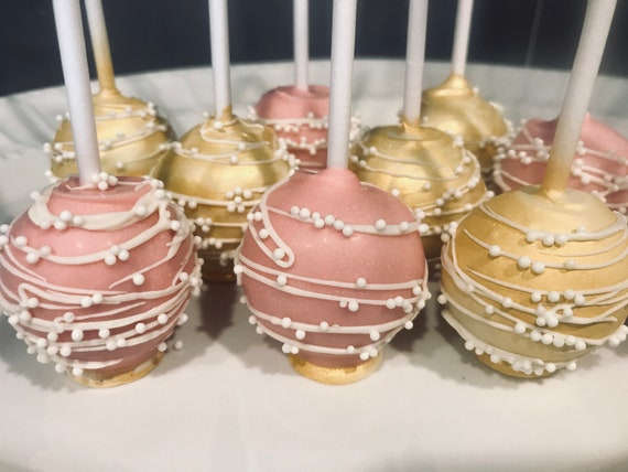Pink and Gold Cake Pops Il_570xn