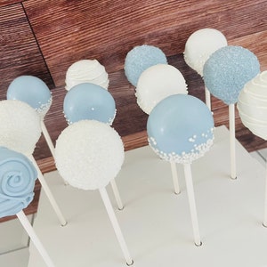 Baby Blue & White Cake Pops