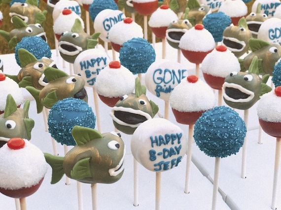 Fishing Cake Pops, fishing theme gifts, fishing theme, party favors Il_570xn