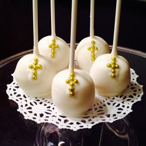 Cross or Rosary, Baptism, Confirmation Cake Pops