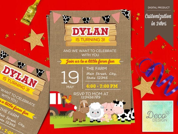 Invitation Anniversaire A Imprimer Ferme Ferme Des Animaux Etsy Invitation Anniversaire A Imprimer Ferme Ferme Des Animaux Etsy