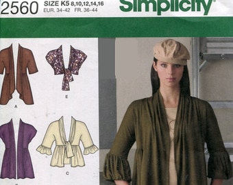 Simplicity 2560 Misses Cardigan Sewing Pattern For Stretch Knits Only Size 8 10 12 14 16 Bust 31.5 to 38 UNCUT